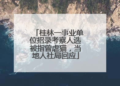 桂林一事业单位招录考察人选被指曾虐猫，当地人社局回应