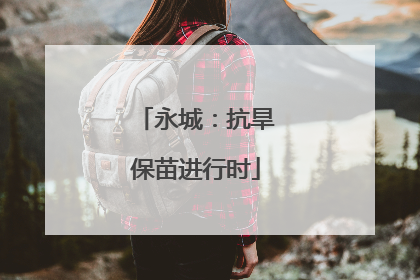 永城：抗旱保苗进行时
