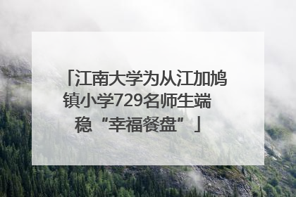 江南大学为从江加鸠镇小学729名师生端稳“幸福餐盘”