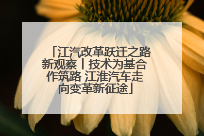 江汽改革跃迁之路新观察丨技术为基合作筑路 江淮汽车走向变革新征途