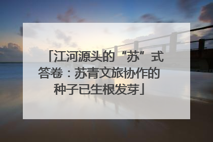 江河源头的“苏”式答卷：苏青文旅协作的种子已生根发芽