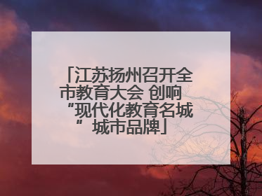 江苏扬州召开全市教育大会 创响“现代化教育名城”城市品牌