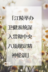 江陵举办卫健系统深入贯彻中央八项规定精神轮训