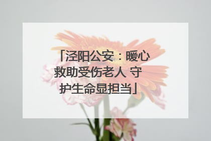 泾阳公安：暖心救助受伤老人 守护生命显担当