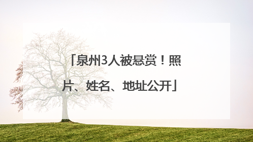泉州3人被悬赏！照片、姓名、地址公开