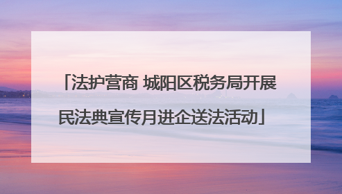 法护营商 城阳区税务局开展民法典宣传月进企送法活动