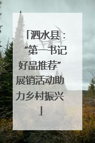 泗水县：“第一书记好品推荐”展销活动助力乡村振兴