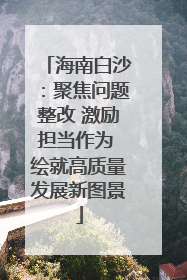 海南白沙：聚焦问题整改 激励担当作为 绘就高质量发展新图景