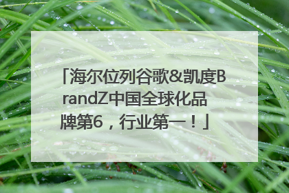 海尔位列谷歌&凯度BrandZ中国全球化品牌第6，行业第一！