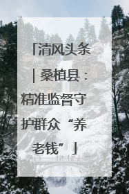 清风头条｜桑植县：精准监督守护群众“养老钱”
