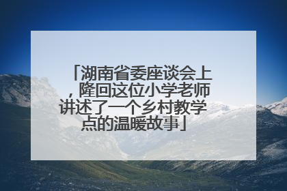 湖南省委座谈会上，隆回这位小学老师讲述了一个乡村教学点的温暖故事