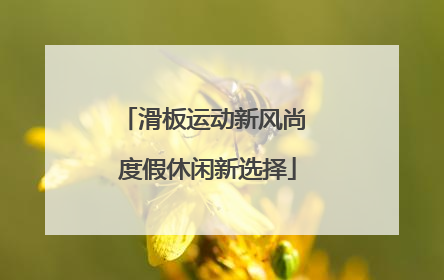 滑板运动新风尚 度假休闲新选择