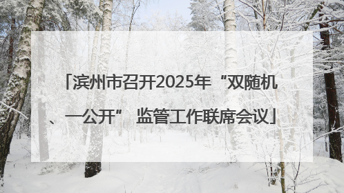 滨州市召开2025年“双随机、一公开” 监管工作联席会议