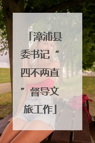 漳浦县委书记“四不两直”督导文旅工作