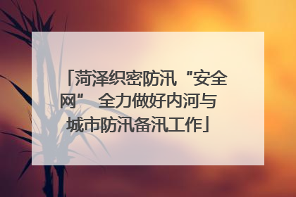 菏泽织密防汛“安全网” 全力做好内河与城市防汛备汛工作