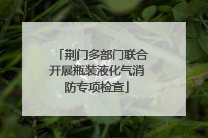 荆门多部门联合开展瓶装液化气消防专项检查