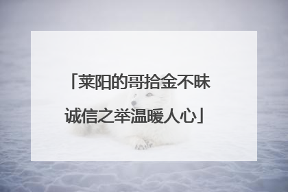 莱阳的哥拾金不昧 诚信之举温暖人心