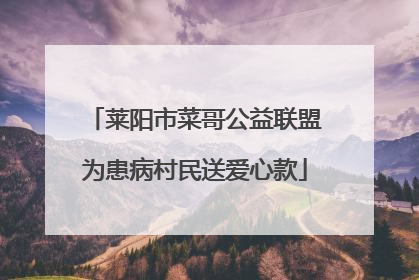 莱阳市菜哥公益联盟为患病村民送爱心款