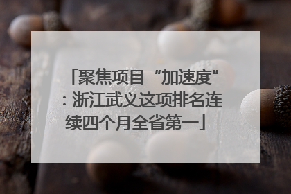 聚焦项目“加速度”：浙江武义这项排名连续四个月全省第一