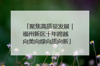 聚焦高质量发展｜福州新区十年跨越 向美向绿向质向新