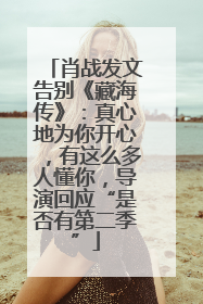 肖战发文告别《藏海传》：真心地为你开心，有这么多人懂你，导演回应“是否有第二季”