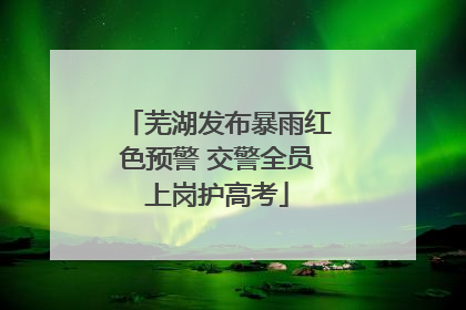 芜湖发布暴雨红色预警 交警全员上岗护高考