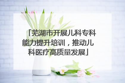 芜湖市开展儿科专科能力提升培训，推动儿科医疗高质量发展