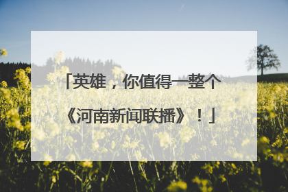 英雄，你值得一整个《河南新闻联播》！
