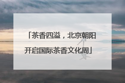 茶香四溢，北京朝阳开启国际茶香文化周