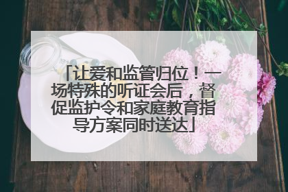 让爱和监管归位！一场特殊的听证会后，督促监护令和家庭教育指导方案同时送达