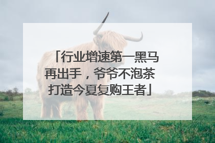 行业增速第一黑马再出手，爷爷不泡茶打造今夏复购王者