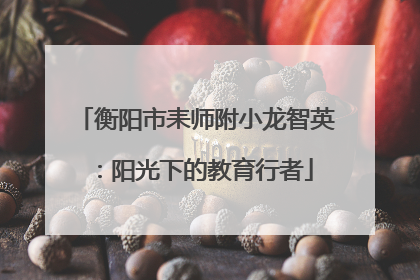 衡阳市耒师附小龙智英：阳光下的教育行者
