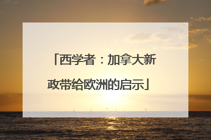 西学者：加拿大新政带给欧洲的启示