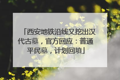 西安地铁沿线又挖出汉代古墓，官方回应：普通平民墓，计划回填