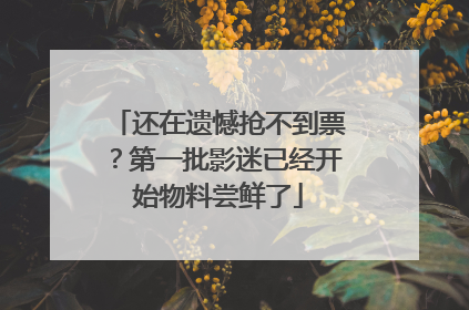 还在遗憾抢不到票？第一批影迷已经开始物料尝鲜了