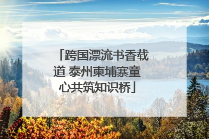 跨国漂流书香载道 泰州柬埔寨童心共筑知识桥