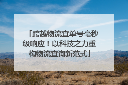 跨越物流查单号毫秒级响应！以科技之力重构物流查询新范式