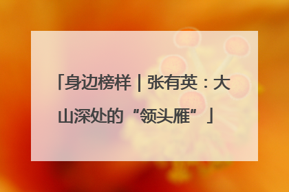 身边榜样｜张有英：大山深处的“领头雁”