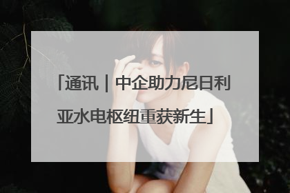 通讯｜中企助力尼日利亚水电枢纽重获新生