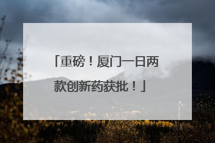 重磅！厦门一日两款创新药获批！