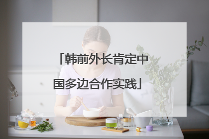 韩前外长肯定中国多边合作实践