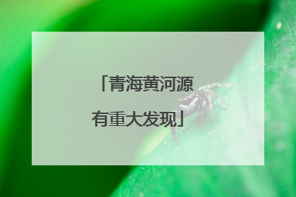 青海黄河源有重大发现