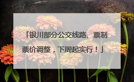 银川部分公交线路、票制票价调整，下周起实行！