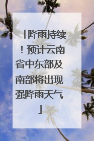 降雨持续！预计云南省中东部及南部将出现强降雨天气