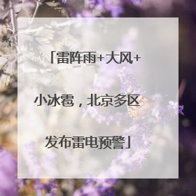 雷阵雨+大风+小冰雹，北京多区发布雷电预警