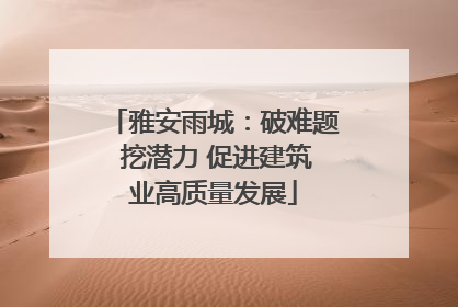雅安雨城：破难题 挖潜力 促进建筑业高质量发展