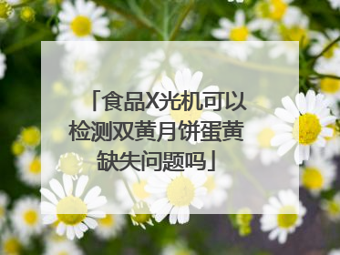 食品X光机可以检测双黄月饼蛋黄缺失问题吗