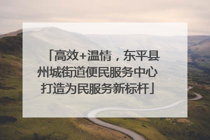 高效+温情，东平县州城街道便民服务中心打造为民服务新标杆