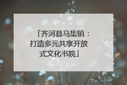 齐河县马集镇：打造多元共享开放式文化书院