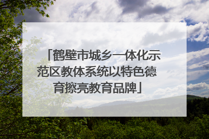 鹤壁市城乡一体化示范区教体系统以特色德育擦亮教育品牌